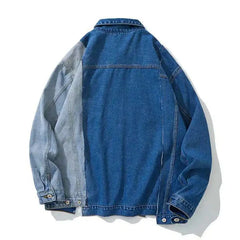 Dual Tone Spliced Denim Jacket