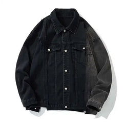 Dual Tone Spliced Denim Jacket