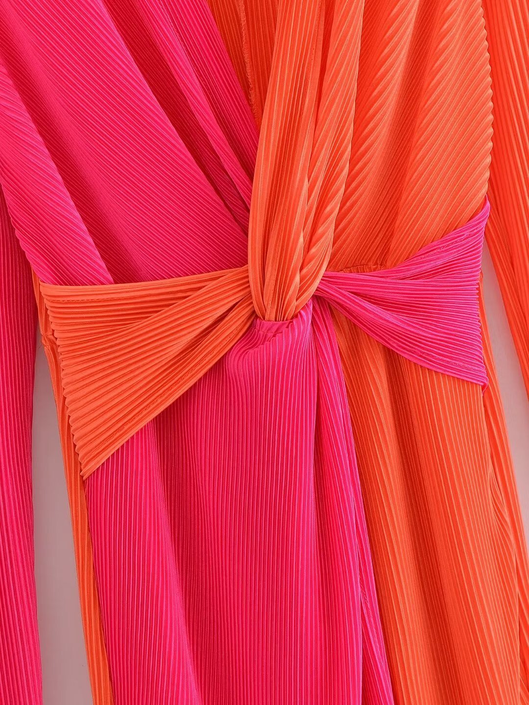 Duo Color Pleated Dress