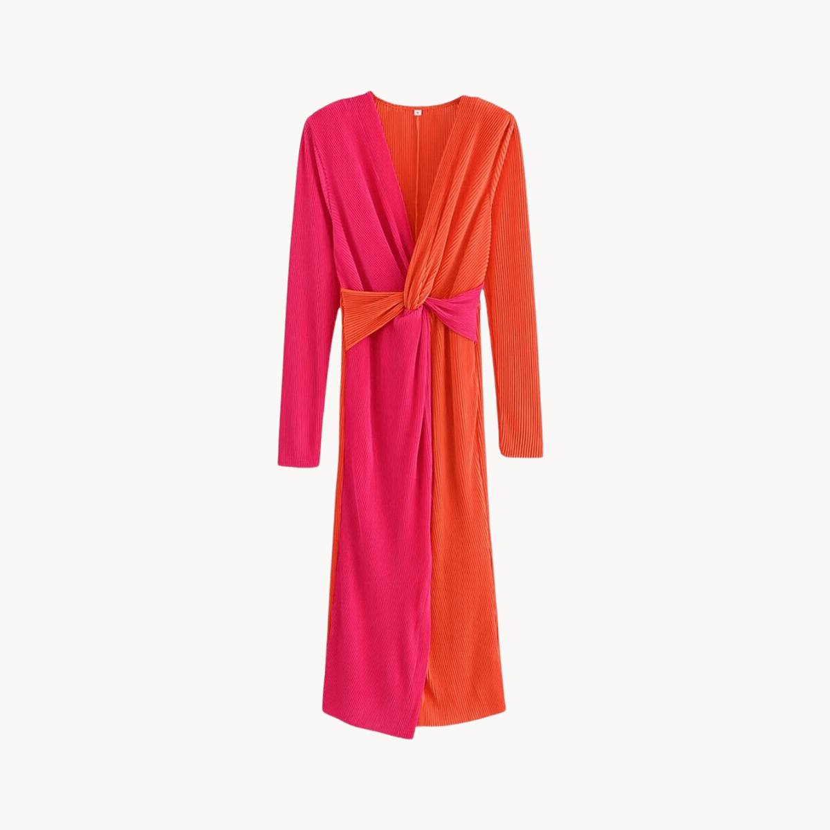 Duo Color Pleated Dress