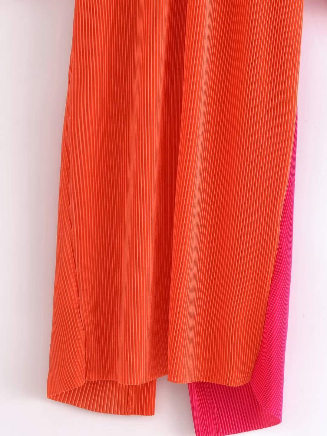 Duo Color Pleated Dress