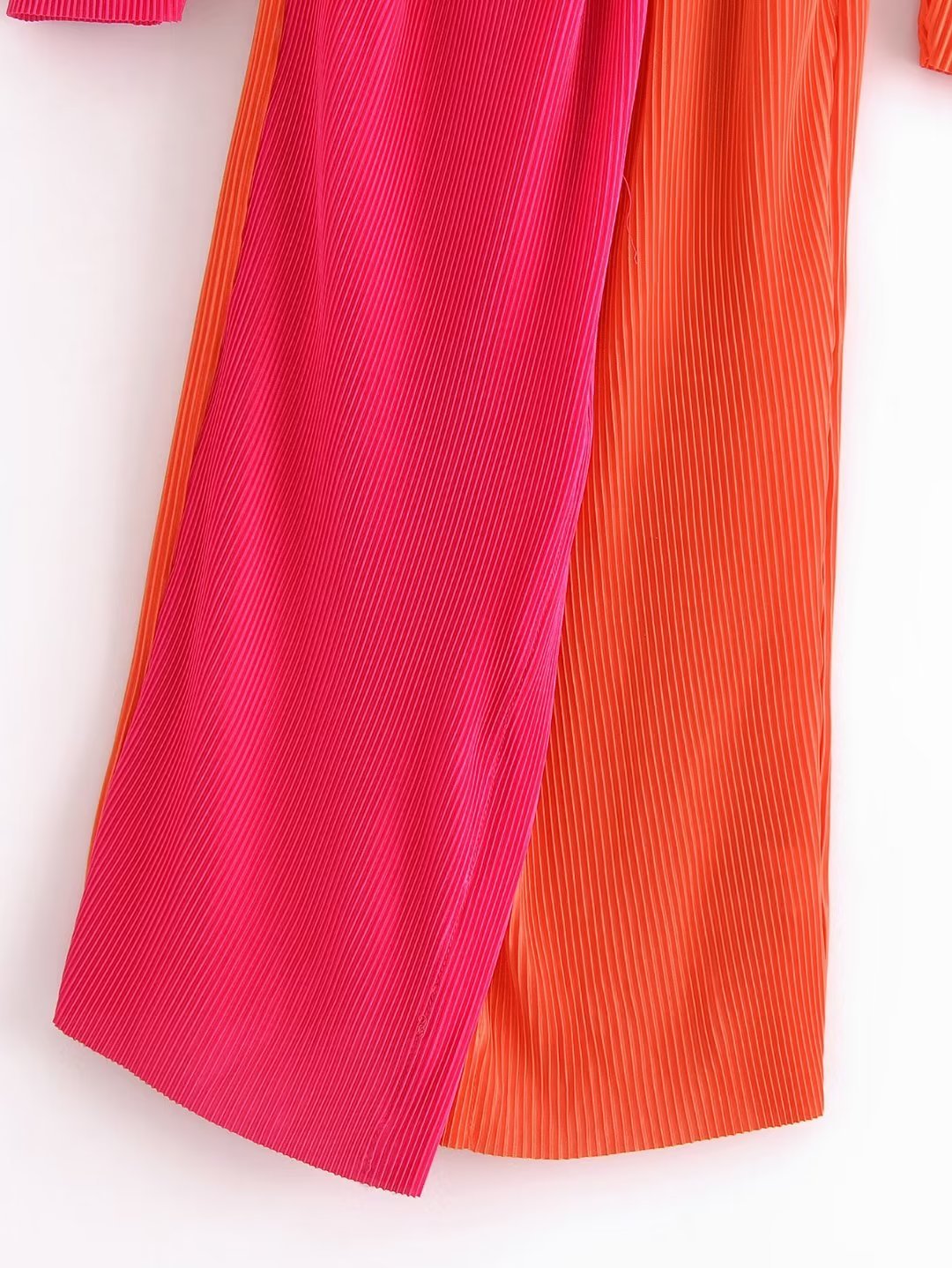 Duo Color Pleated Dress