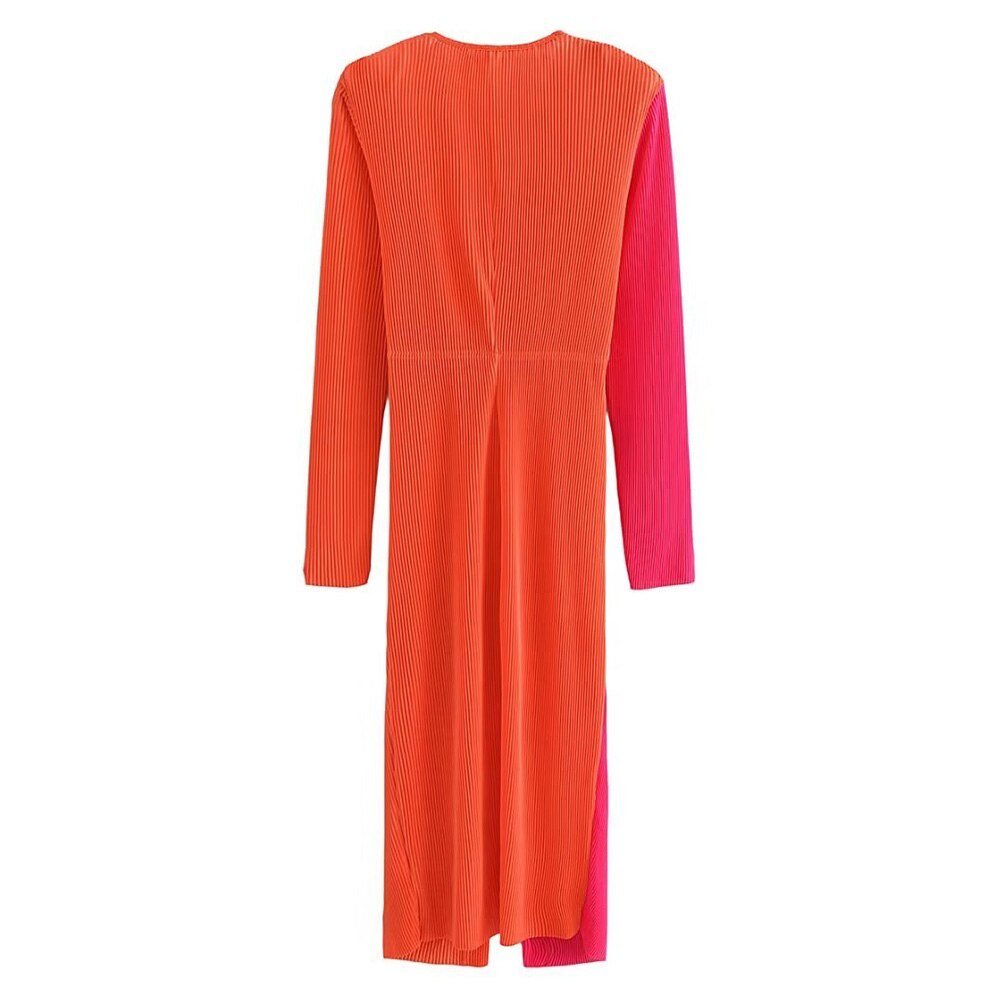 Duo Color Pleated Dress