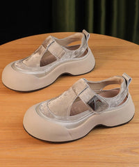 New Apricot Hollow Out Breathable Platform Sandals