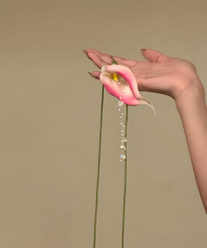 Cute Green Pearl Horseshoe Lotus Tassel Princess Necklace