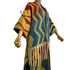 Chic Gradient Print Tassel Maxi Cardigan - WINI