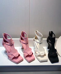 Fashion Black Splicing High Heel Sandals Hollow Out Peep Toe