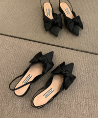 Chic Bow Splicing Big Plaid Chunky Sandals Cotton Fabric