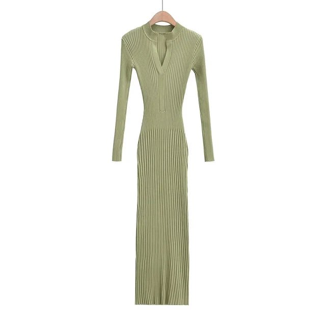 Earth Tones Bodycon Knit Dress