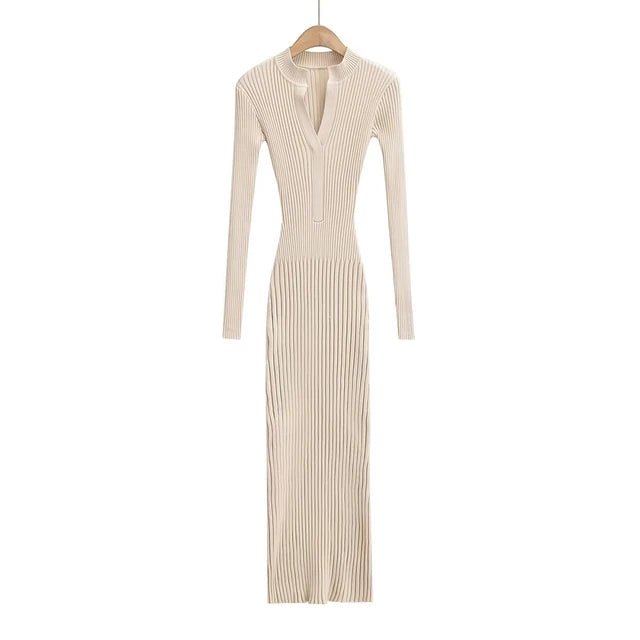 Earth Tones Bodycon Knit Dress