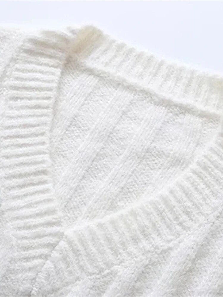 Earth Tones V-Neck Knit Sweater
