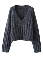 Earth Tones V-Neck Knit Sweater