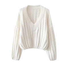 Earth Tones V-Neck Knit Sweater