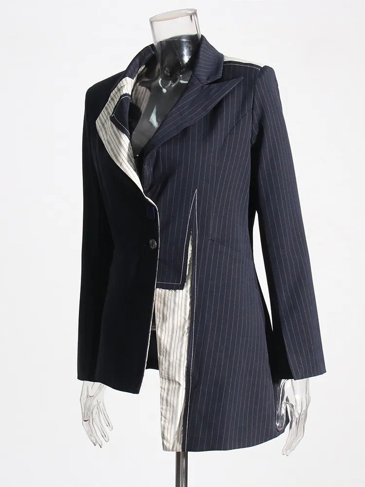 Edgy Pinstripes Contrast Blazer