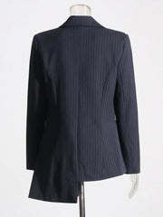 Edgy Pinstripes Contrast Blazer