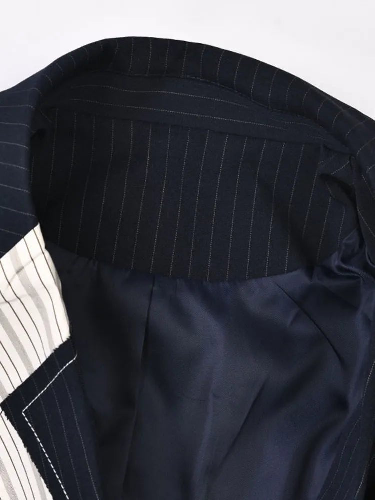 Edgy Pinstripes Contrast Blazer