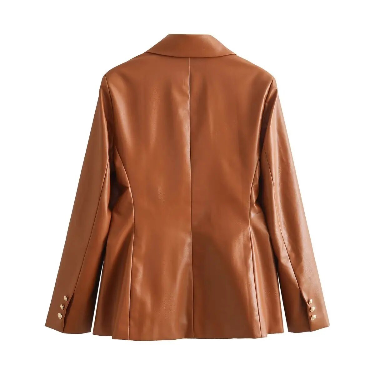 Emblem Buttons Vegan Leather Jacket