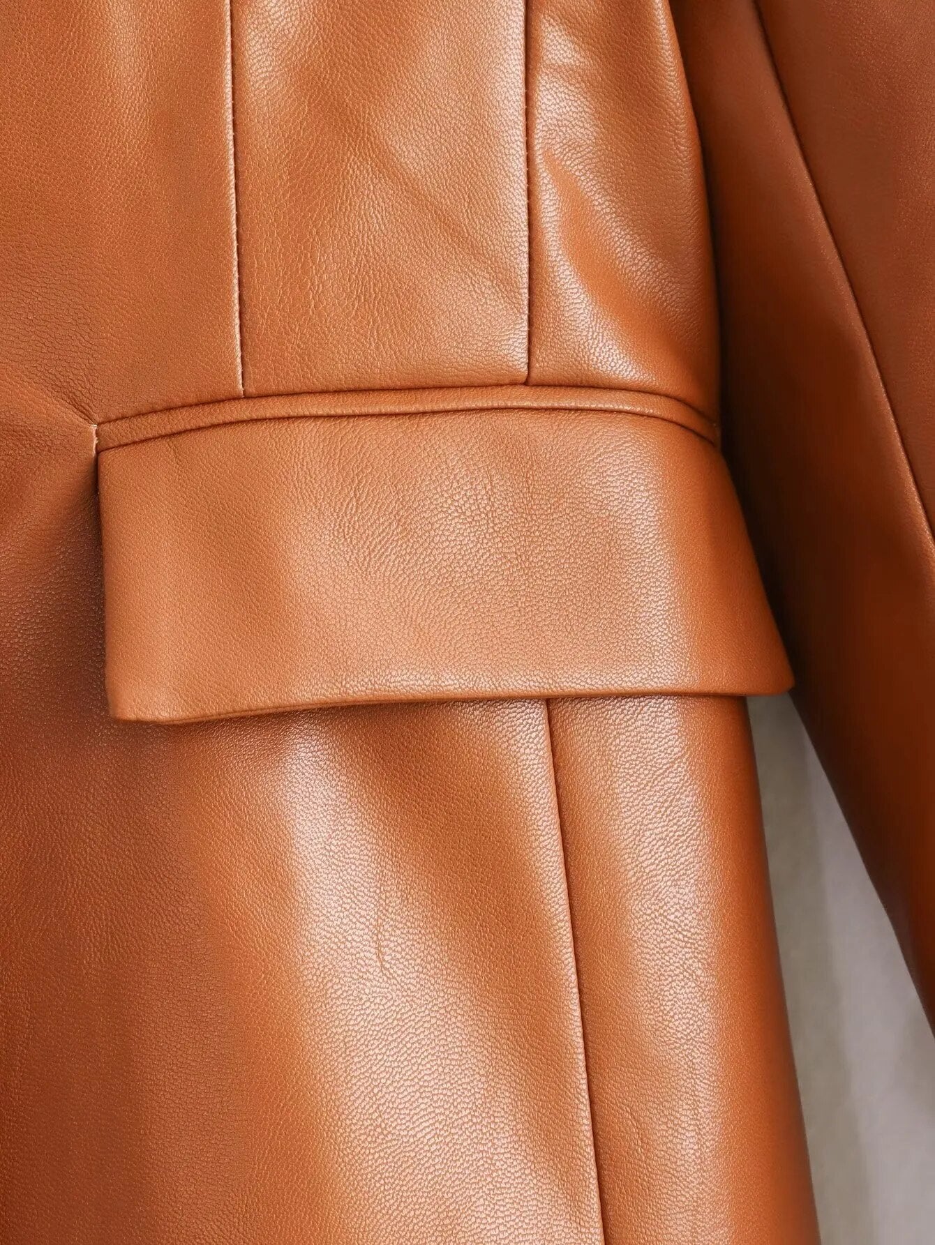 Emblem Buttons Vegan Leather Jacket