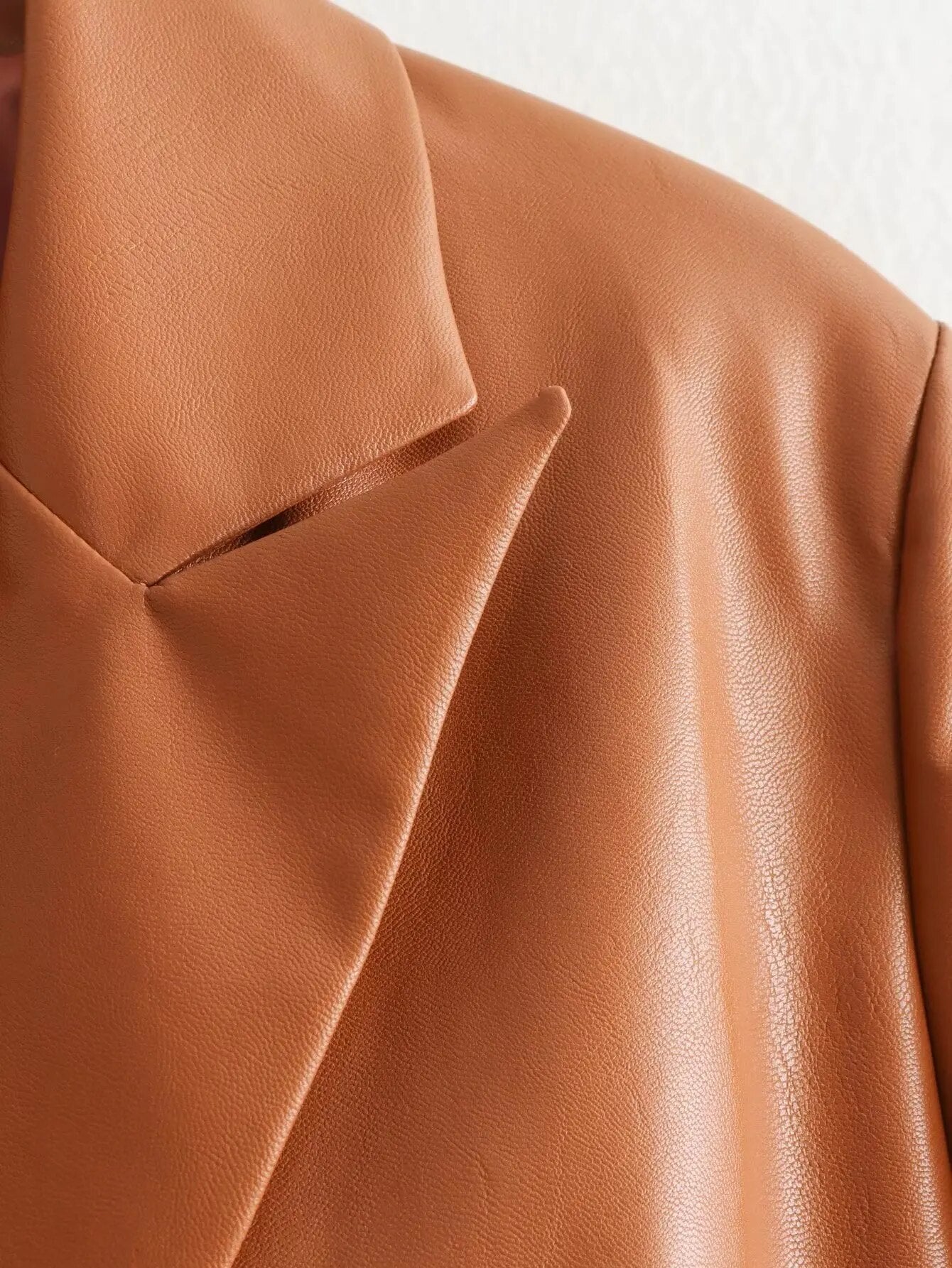 Emblem Buttons Vegan Leather Jacket