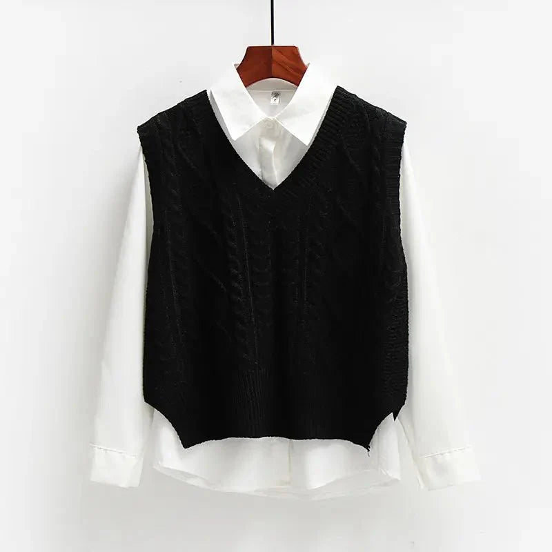 Embossed Knit Short Vest