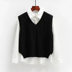 Embossed Knit Short Vest