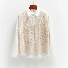 Embossed Knit Short Vest