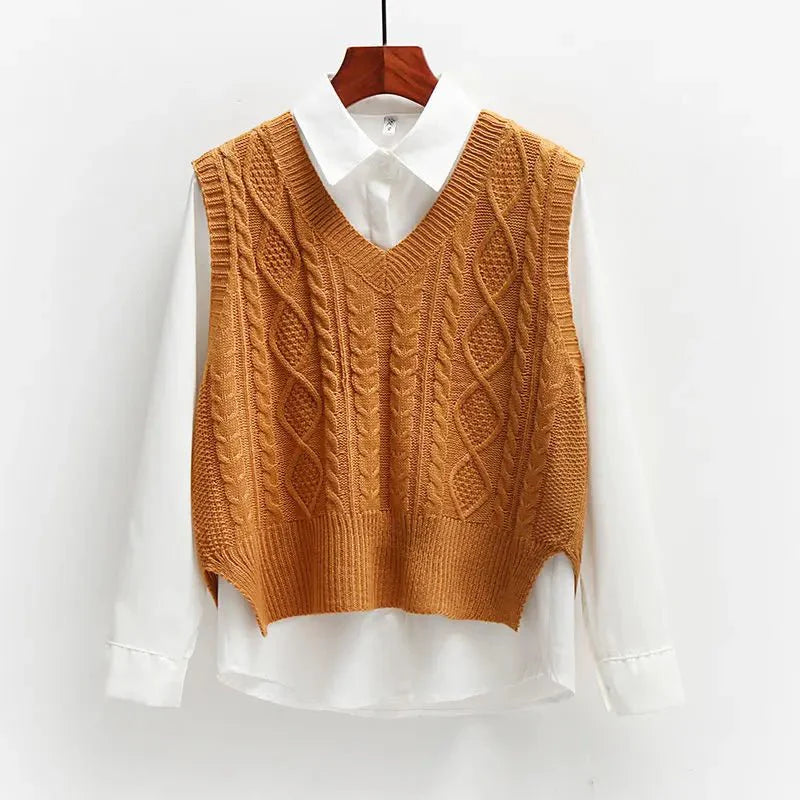 Embossed Knit Short Vest