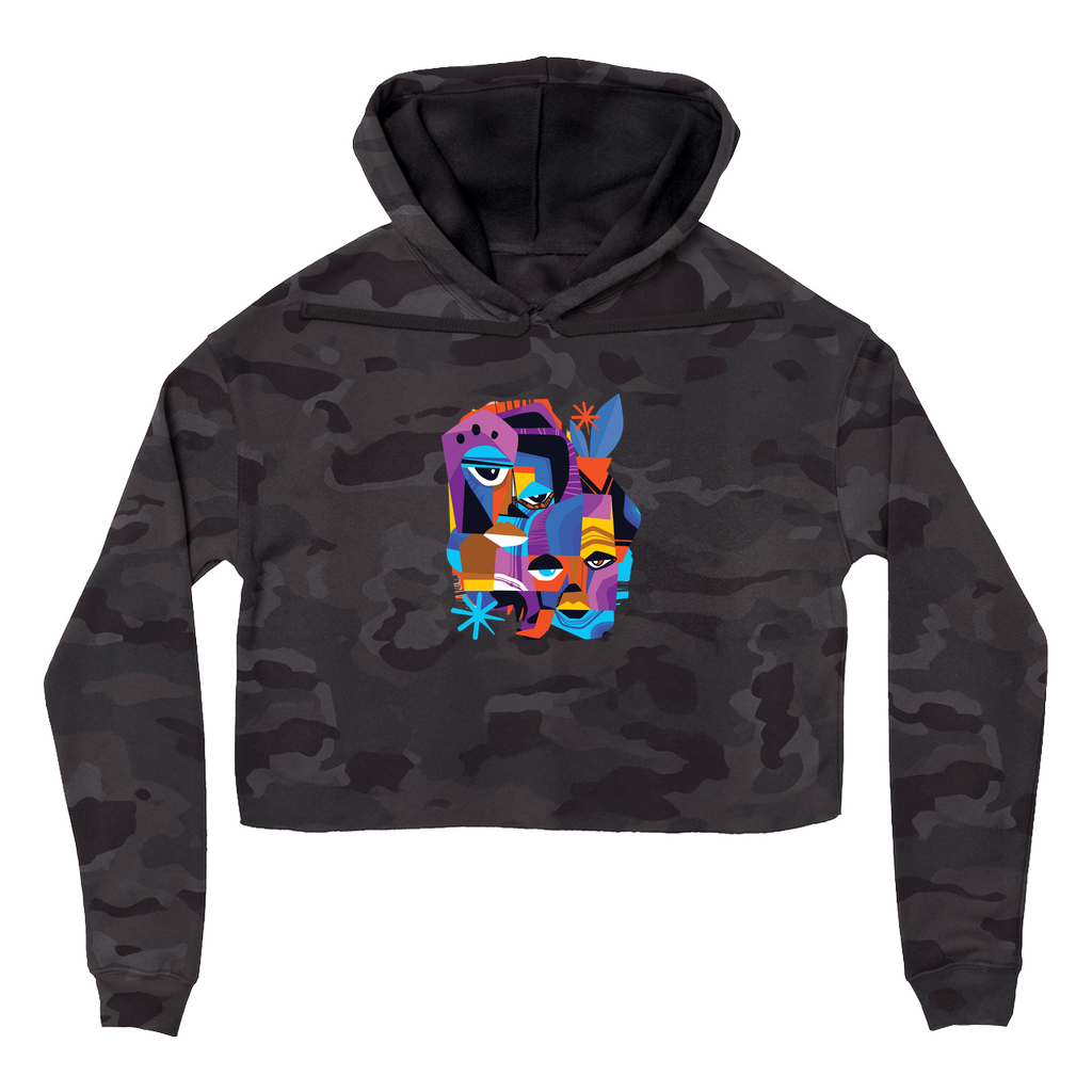 Masked Cropped Hoodie