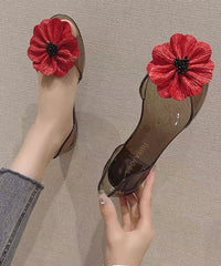 Casual Red Floral Splicing Water Sandals Peep Toe