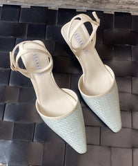 Blue High Heel Faux Leather Beautiful Splicing Sandals