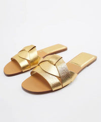 Casual Denim Blue Cross Strap Flat Slippers Peep Toe Toes Summer 2025