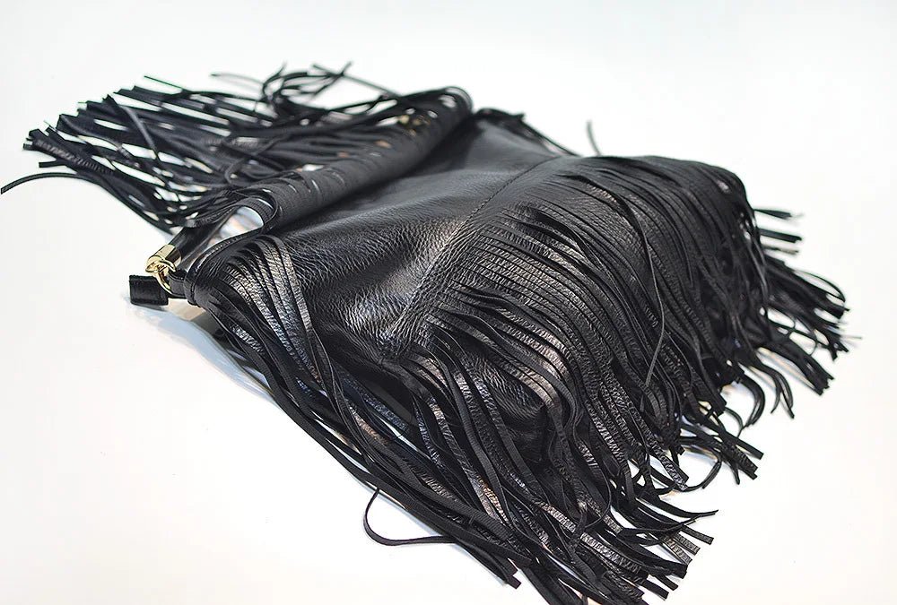 Fringed Leather Shoulder Bag