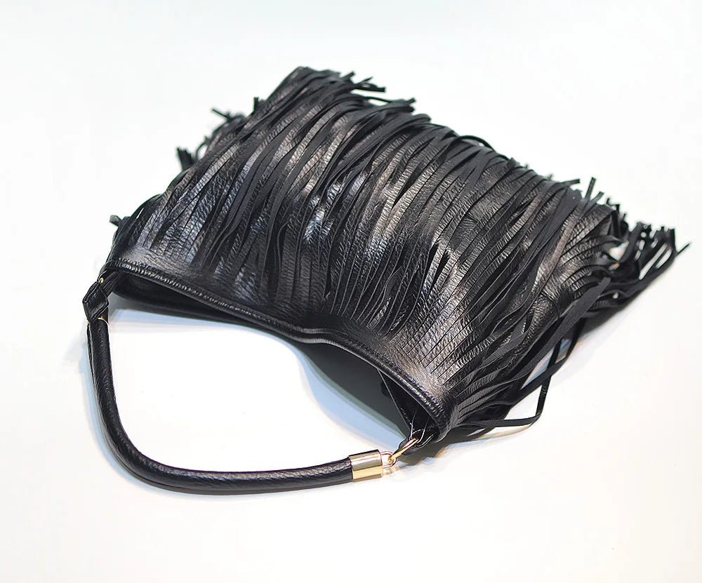 Fringed Leather Shoulder Bag