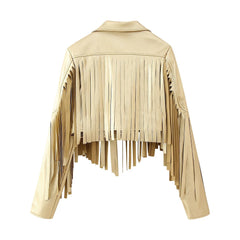 Fringed Loose Fit Short Jacket