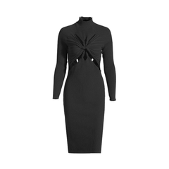 Front Cross Knot Knit Dress