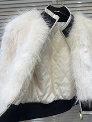Fuzzy Faux Fur Zip-Up Jacket