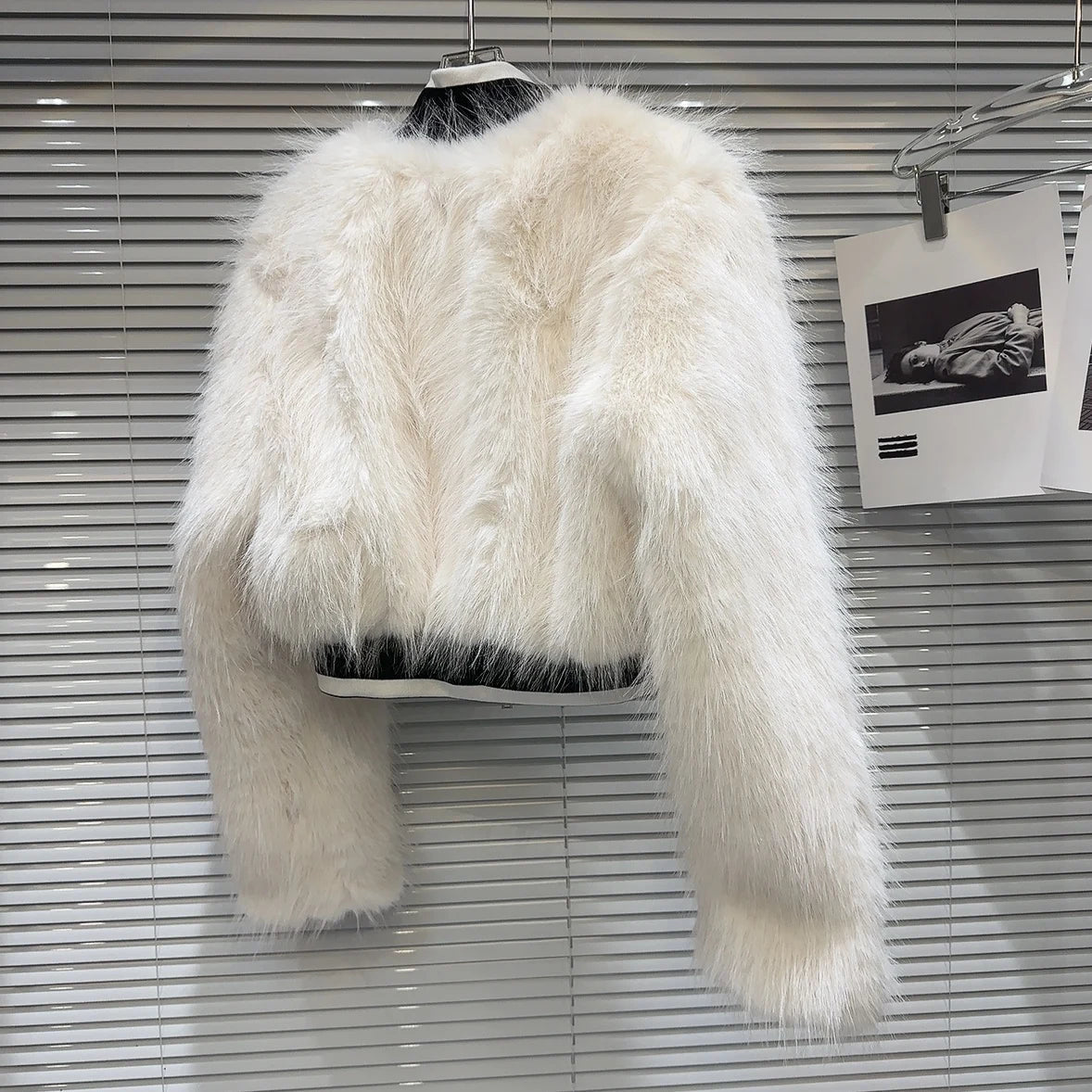 Fuzzy Faux Fur Zip-Up Jacket