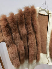 Genuine Fur Knit Sweater Coat