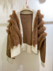 Genuine Fur Knit Sweater Coat