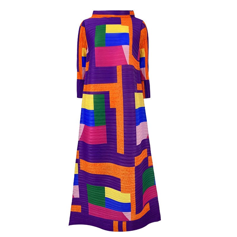 Geometric Pleated Dress