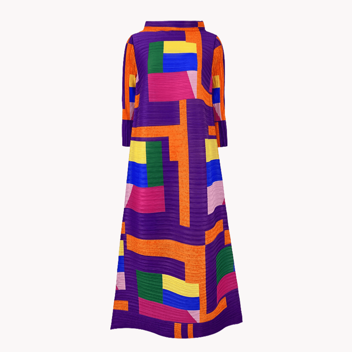 Geometric Pleated Dress