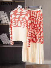 Giraffe Print Pleated Set