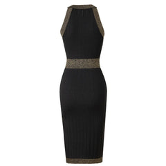 Glam Halterneck Sleeveless Knitted Dress