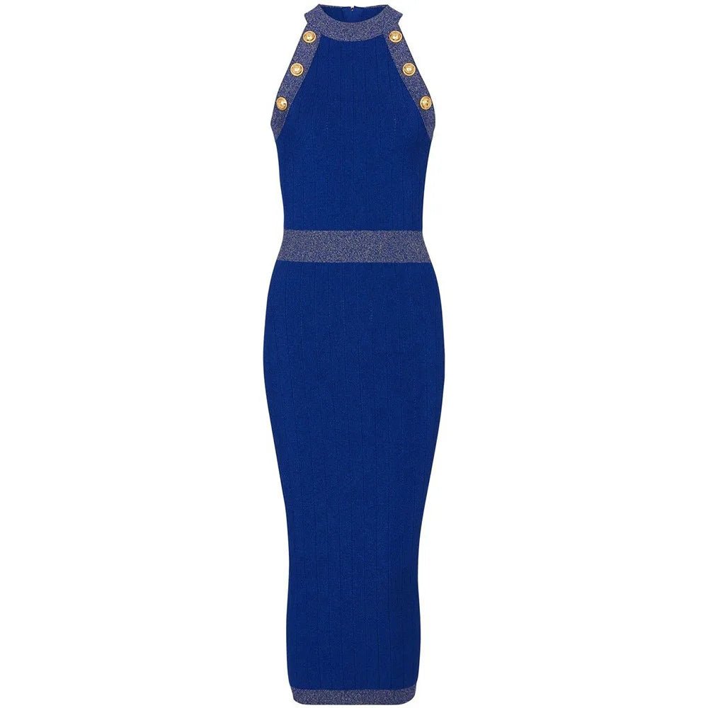 Glam Halterneck Sleeveless Knitted Dress
