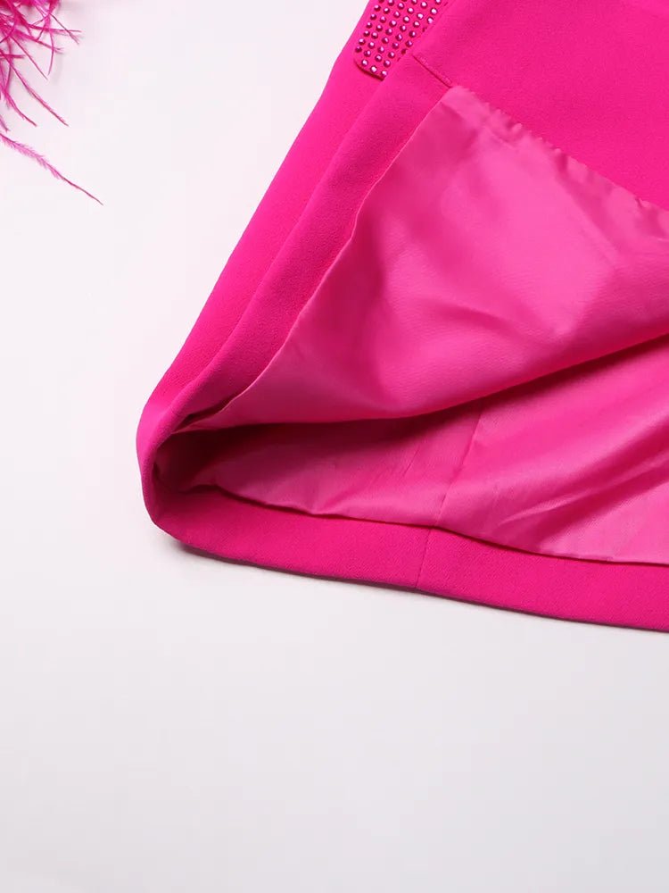 Glam Shawl Lapel Feathered Cuff Blazer