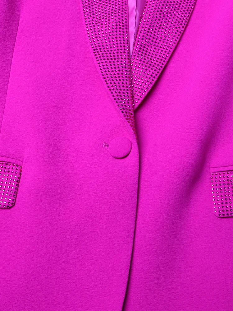 Glam Shawl Lapel Feathered Cuff Blazer