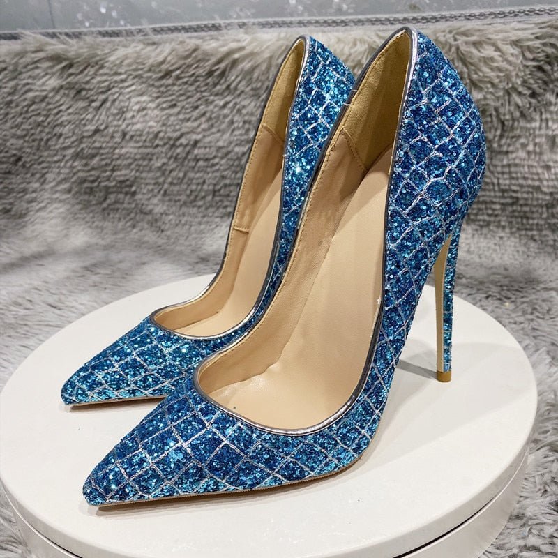 Glittery Crocodile Effect Pumps