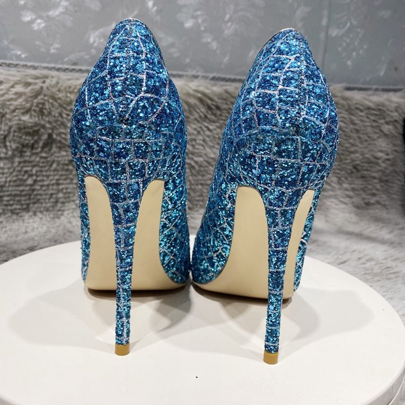 Glittery Crocodile Effect Pumps