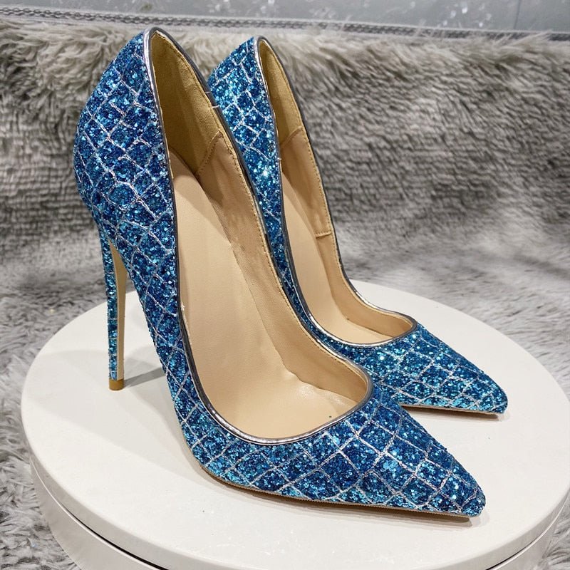 Glittery Crocodile Effect Pumps