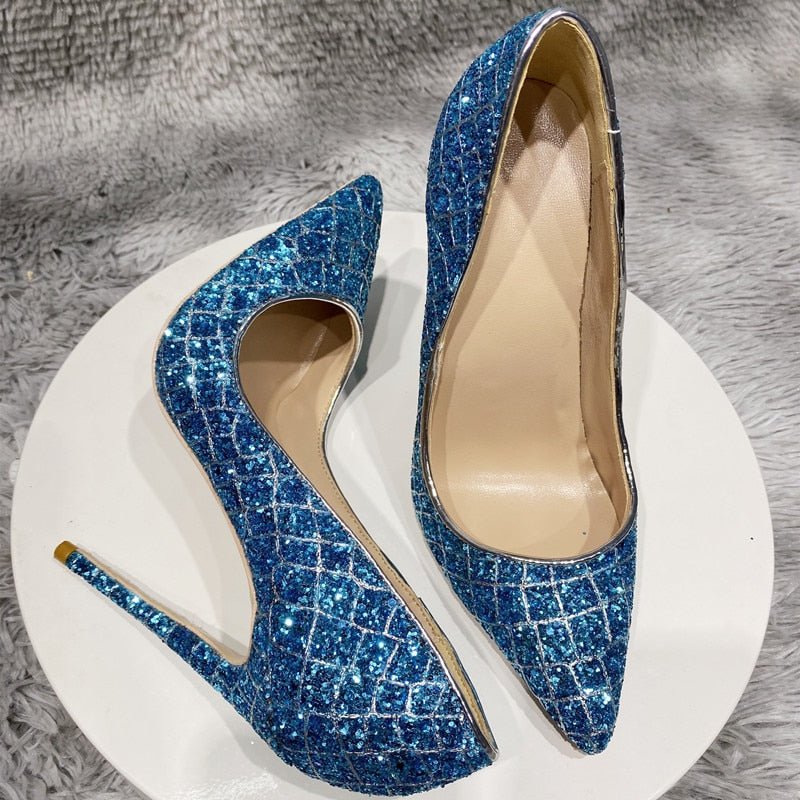 Glittery Crocodile Effect Pumps